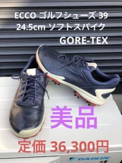 321番 美品ECCO ゴルフシューズ ネイビー39 24.5cmソフトスパイク 321番 美品ECCO ゴルフシューズ ネイビー39 24.5cmソフト