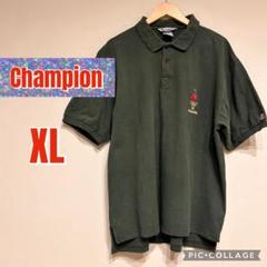 90s Champion XL ダークグリーン ポロシャツ　オリンピック