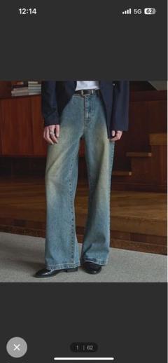 【LURAKU】 セミフレアウォッシュデニム ストレージデニム LURAKU ジーンズ 「LURAKU」Semi-flared washed denim