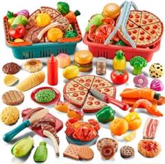 80点セット　調理器具　カット食べ物　野菜 果物 食器 知育玩具　おままごと