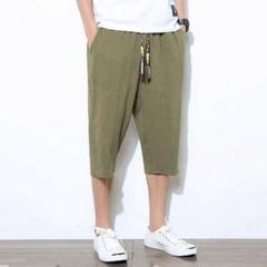 XL サルエルパンツ 緑 アーミーグリーン メンズ ハーフパンツ サルエル