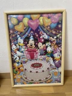 ミッキーマウス誕生日パーティー ジグソーパズル 額付き完成品 糊付けしてません！