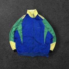 70-80年代adidas古着チュニジア製トラックジャケットベロア調ブルーK40