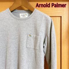 アーノルドパーマー 長袖Tシャツ グレー 無地 メンズ2 Sサイズ 胸ポケット