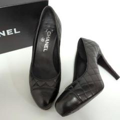 CHANEL　シャネル　パンプス　ハイヒール　マトラッセ　キャビアスキン　レザー シャネル CHANEL パンプス/ハイヒール 白×黒 レザー #34 1/2-C