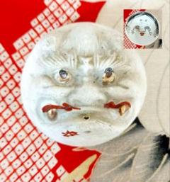 お値下げしました、九谷焼　おかめ・鬼盃 鬼盃 九谷焼 鬼 おかめ 酒器 お猪口 ぐい呑み アンティーク