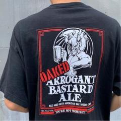 USA アメリカ 古着 半袖 Tシャツ 2XL 黒 ビール はんにゃ