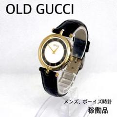 稼働品　OLD GUCCI メンズ時計 ブラック/ゴールド