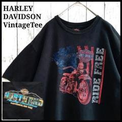 ハーレーダビッドソン★Tシャツ L 両面プリント ヴィンテージ ブラック