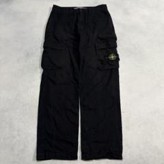 22SS STONE ISLAND Black Cargo Pants
