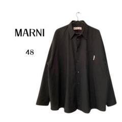 美品 MARNI マルニ 48トロピカルウールシャツ 黒