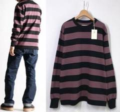 【美品】WEST RIDE ストライプ 42（XL） ウエストライド】 ウールチマヨベスト ブラック/クリーム WEST