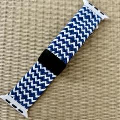 Apple watch バンド ナイロン 軽量 ブルー ホワイト