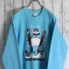 80s 90s　USA製　フルーツオブザルーム　立体ペイントプリント　スウェット