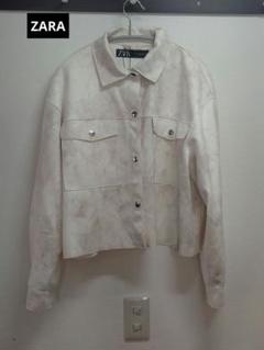 新品未使用 ZARA ホワイトマーブル ショートジャケット M[FF]