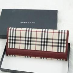 新品未使用品　箱付き　BURBERRY LONDON 長財布　ノバチェック　赤