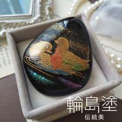 輪島塗漆絵「竹に雀」 皿立て付き