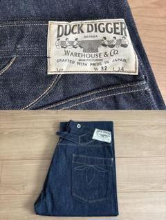 ダック ディガー ウェアハウス シンチバック w32 リジッド リジット 未洗い ダック ディガー ウェアハウス シンチバック w32 リジッド