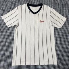 Supreme ストライプ VネックTシャツ S 白黒
