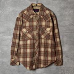 70s PONDEROSA ポンデロサ　ウールシャツ　ペンドルトン　オンブレ 70s USA製 PENDLETONペンドルトン オンブレチェック ウール