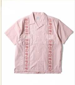 ヒューストンベトナム刺繍CUBA SHIRT ピンク 半袖シャツのサムネイル