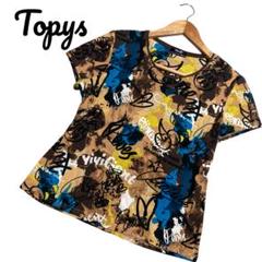 美品　Topys トピィーズ　アトリエドール　ストレッチサッカーカットソー サラサラフライスプリント 丸首カットソー｜アトリエドール公式
