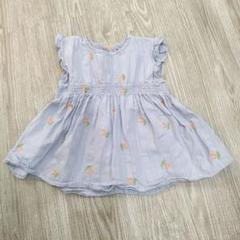 petit main 水色 フリル袖 チュニック