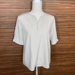 訳あり JUNOAH ジュノア シャツ ブラウス Lサイズ 灰色 グレー 半袖