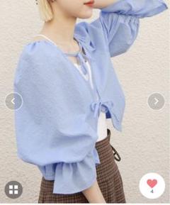 2WAYリボンレース付きギンガムプルオーバーw closet ダブルクローゼット