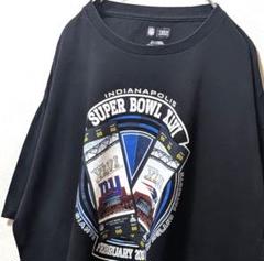 NFLジャイアンツ ペイトリオッツ デカロゴ Tシャツ ブラック黒 XL古着