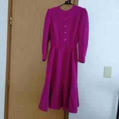 ピンク　レトロワンピース　リメイク　ハンドメイド　バブル期