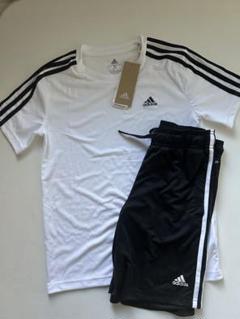 adidas ジャージ上下セット ホワイト/ブラック 150新品