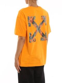 美品　off-white コットンジャージTシャツ、胸のロゴプリント。