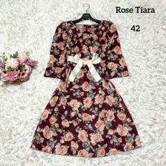 【未使用級♡希少42】ローズティアラ　ボウタイシアーフラワーロングワンピース 2025年最新】Rose Tiaraの人気アイテム - メルカリ