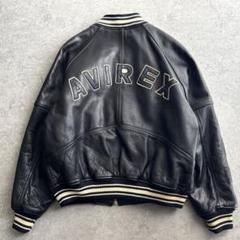 美品✨AVIREX オオカミレザージャケットスタジャンXL 大きい黒