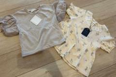 Cottoli コトリ　動物柄 半袖トップス2まいセット 90