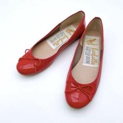 【美品】ファルファーレ バレエシューズ エナメル　レッド 36 日本製・神戸発のバレエシューズブランド「farfalle（ファル