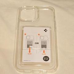 クリアiPhoneケース スライド式カードポケット付き