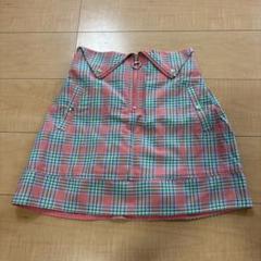 ピンクとグリーンのチェック柄スカート160