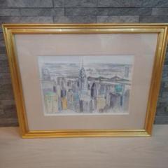 YD２８７)真作　石垣定哉　水彩画　「ルーアンの教会」額装 石垣定哉 水彩画 「クライスラービル」 額装 - メルカリ