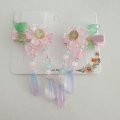 ヘアアクセサリー　和服　着物　浴衣　髪飾り　花　ヘアクリップ