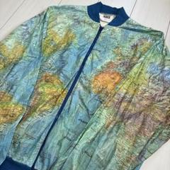 90'sビンテージ古着！アメリカ製 地図柄 ペーパージャケット BLUE SEA