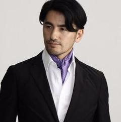 新品 TAKEO KIKUCHI ドットネッカチーフ パープル 紫