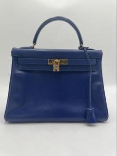 エルメス❣️ケリーバッグ用❣️ボックス！美品 エルメス<br>ケリー 25cm 外縫い<br>クロ<br>ボックスカーフ<br