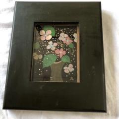 ハンドペイント　新品未使用　モダンアート　漆塗り　紫陽花　花の絵　飾り　額縁 m59793492817_1.jpg?1663229246
