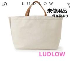 LUDLOW ラドロー キャンパストート トートバッグ 生成り✕黒レザー LUDLOW（ラドロー）の「＜LUDLOW＞ハート キャンバス トート