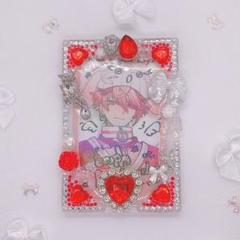 値下げ済[005] チェキ デコ トレカケース 硬質カードケース レジン レッド