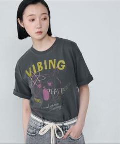 【le ELMi/ル エルミ】猫好き⭐︎ ヴィンテージライク半袖 Tシャツ　M