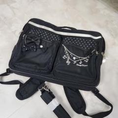 MezzoPiano　塾カバン　 ブラックリュック ドット柄