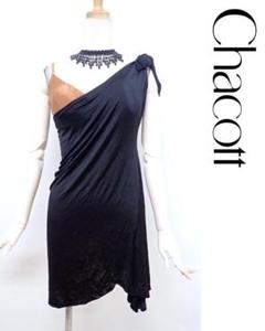 B374★ネコ様超美品【チャコット】赤/黒/花モチーフ/ラテン/ドレス/社交ダン B374☆超美品【チャコット】赤/黒/花モチーフ/ラテン/ドレス